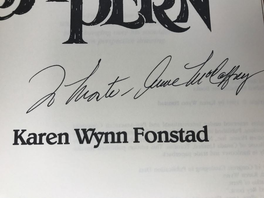 Signed First Edition 1984 Book The Atlas Of Pern By Karen Wynn Fonstad - Signed By Anne McCaffrey [Photo 7]