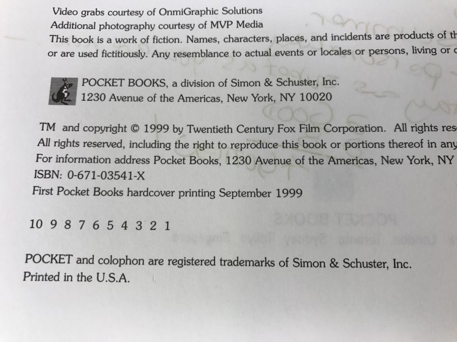 First Pocket Books Hardcover Printing 1999 Buffy The Vampire Slayer Sunnydale High Yearbook By Christopher Golden And Nancy Holder (Signed By Mystery Person) [Photo 9]