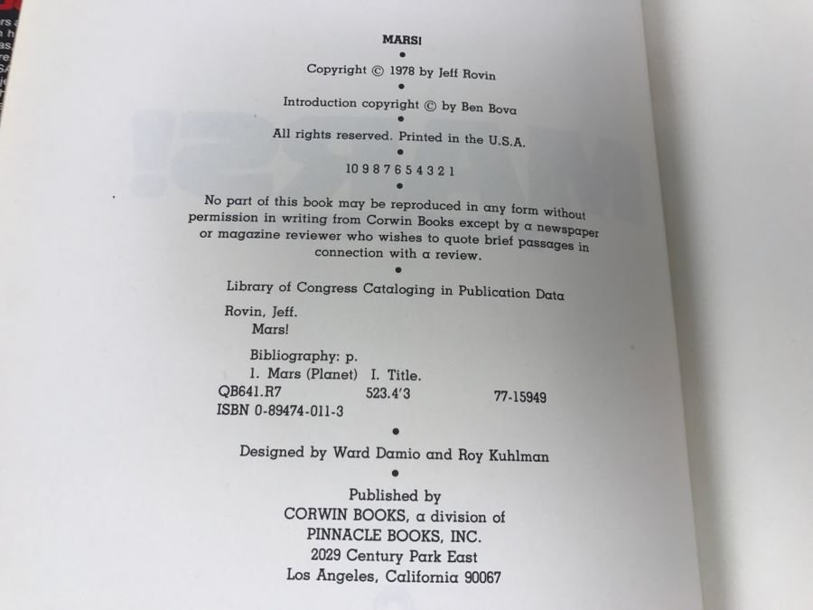 Vintage 1978 Hardcover Book MARS! By Jeff Rovin Into By Ben Bova [Photo 5]