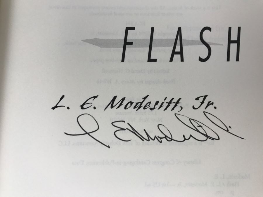 Signed First Edition 2004 Hardcover Book Flash By L.E. Modesitt, Jr. [Photo 6]