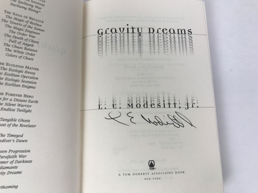 Signed First Edition 1999 Hardcover Book Gravity Dreams By L.E. Modesitt, Jr. [Photo 5]