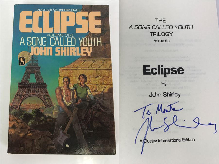 Signed First Bluejay Printing 1985 Hardcover Book Eclipse Volume One A Song Called Youth By John Shirley [Photo 1]