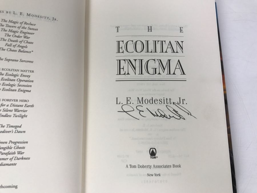 Signed First Edition 1997 Hardcover Book The Ecolitan Enigma By L.E. Modesitt, Jr. [Photo 5]