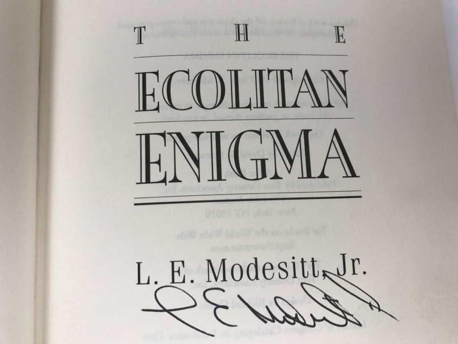 Signed First Edition 1997 Hardcover Book The Ecolitan Enigma By L.E. Modesitt, Jr. [Photo 6]