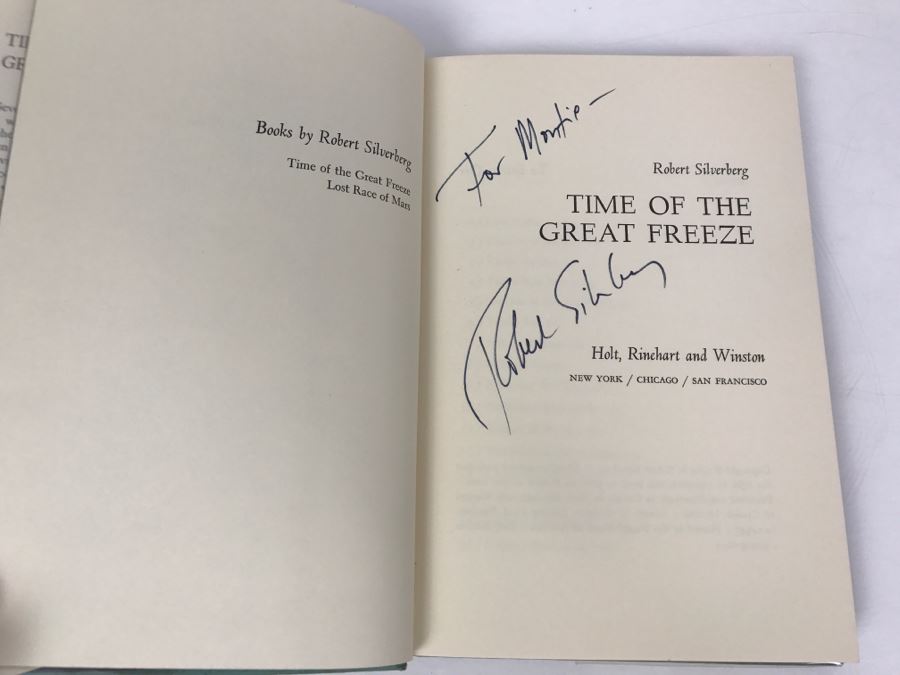 Signed First Edition 1964 Hardcover Book Time Of The Great Freeze By Robert Silverberg [Photo 5]