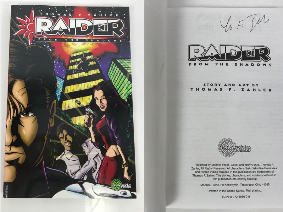 Signed First Printing 2002 Graphic Novel Raider From The Shadows By Thomas F. Zahler [Photo 1]