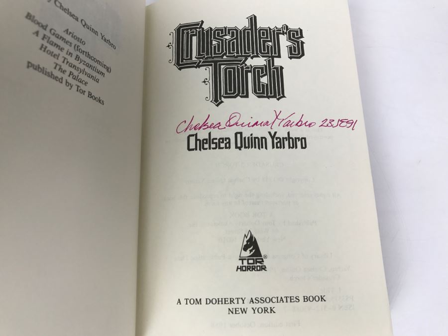 Signed First Edition Hardcover Book Crusader's Torch By Chelsea Quinn Yarbro [Photo 5]