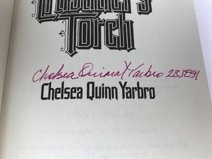 Signed First Edition Hardcover Book Crusader's Torch By Chelsea Quinn Yarbro [Photo 7]