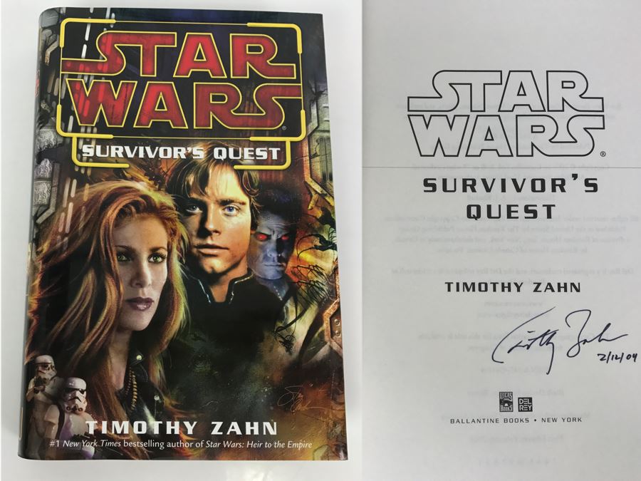 Signed First Edition 2004 Hardcover Book STAR WARS Survivor's Quest By Timothy Zahn [Photo 1]