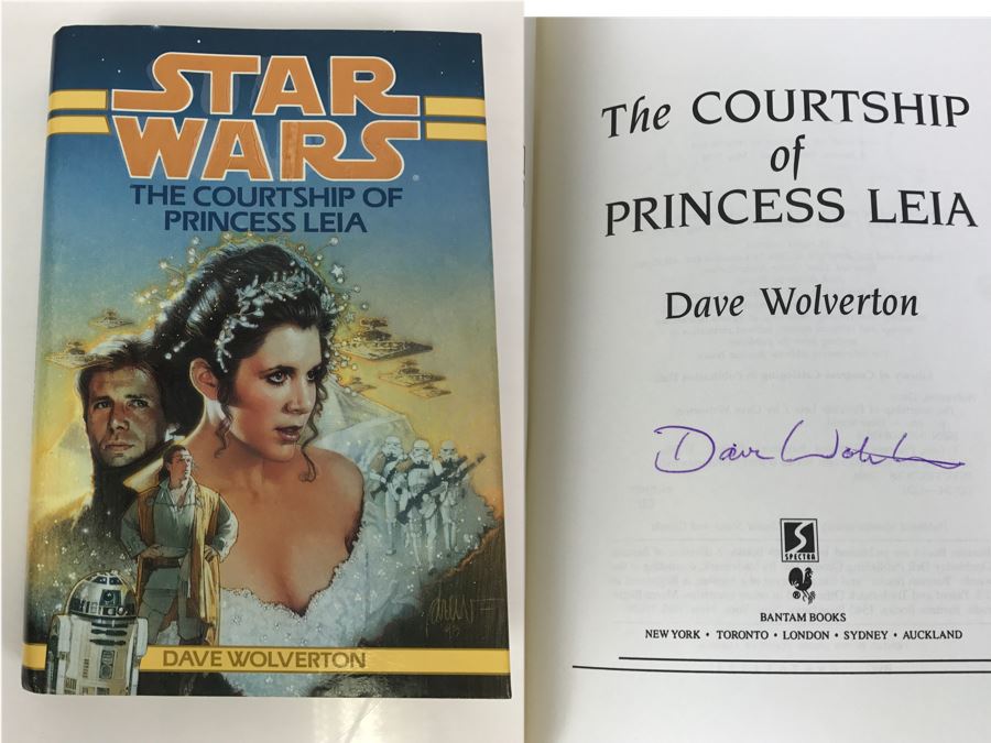 Signed 1994 Hardcover Book STAR WARS The Courtship Of Princess Leia By Dave Wolverton [Photo 1]
