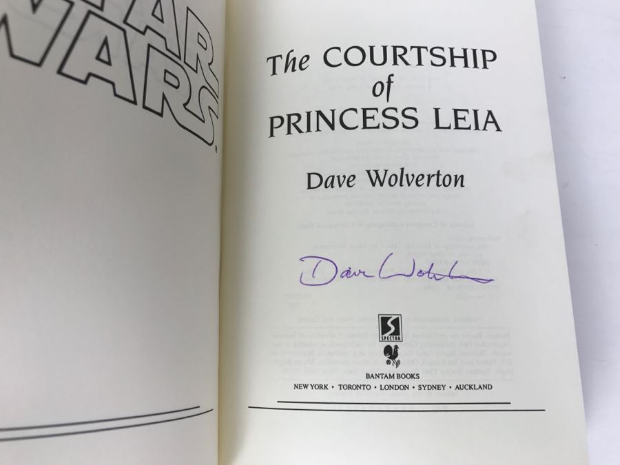 Signed 1994 Hardcover Book STAR WARS The Courtship Of Princess Leia By Dave Wolverton [Photo 5]