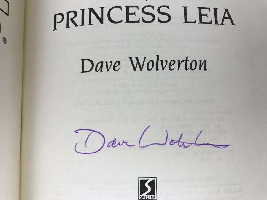 Signed 1994 Hardcover Book STAR WARS The Courtship Of Princess Leia By Dave Wolverton [Photo 6]
