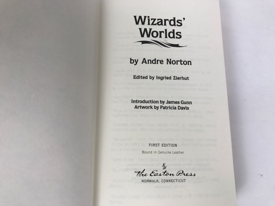 Signed First Edition 1989 Easton Press Hardcover Book Wizards' Worlds By Andre Norton [Photo 10]