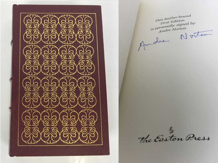 Signed First Edition 1989 Easton Press Hardcover Book Wizards' Worlds By Andre Norton