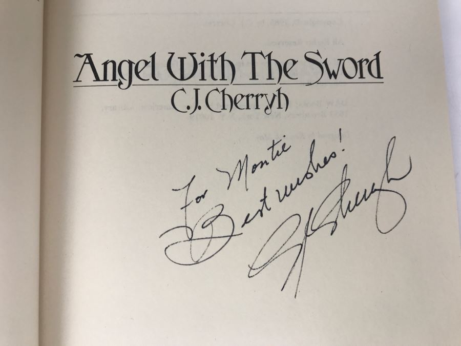 Signed First Printing 1985 Hardcover Book Angel With The Sword By C.J. Cherryh [Photo 6]