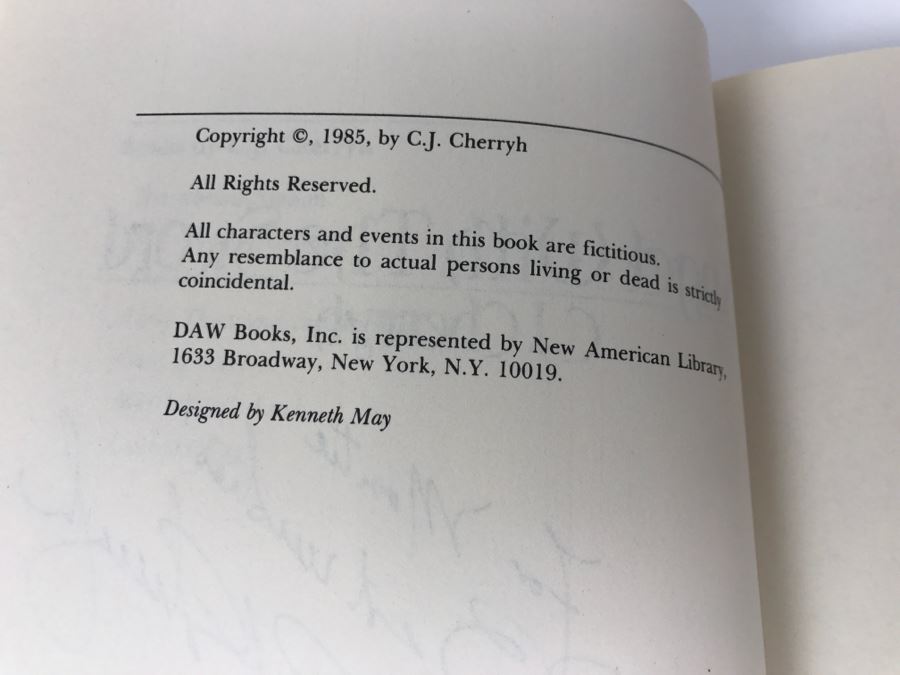 Signed First Printing 1985 Hardcover Book Angel With The Sword By C.J. Cherryh [Photo 10]