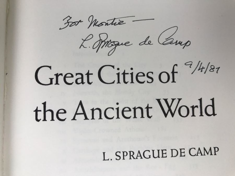 Signed 1972 Hardcover Book Great Cities Of The Ancient World By L. Sprague De Camp [Photo 6]