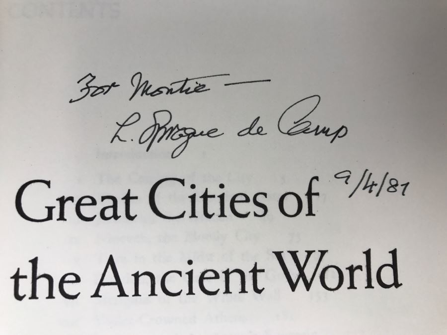 Signed 1972 Hardcover Book Great Cities Of The Ancient World By L. Sprague De Camp [Photo 7]