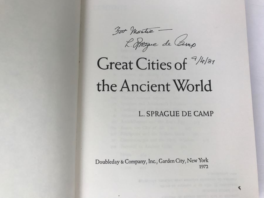 Signed 1972 Hardcover Book Great Cities Of The Ancient World By L. Sprague De Camp [Photo 5]