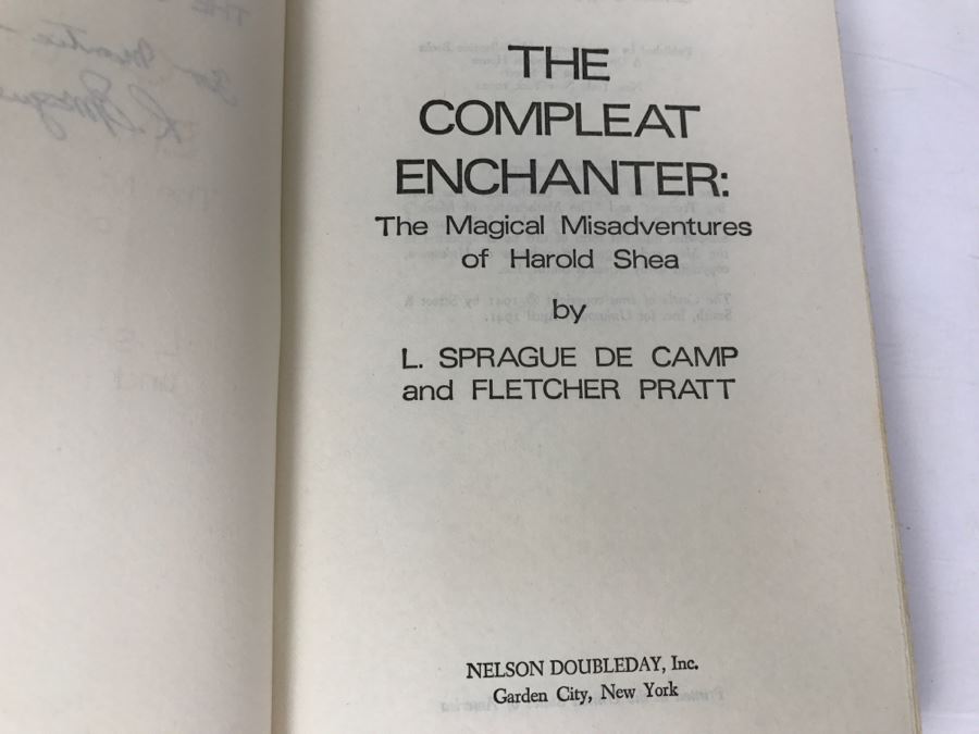 Signed Hardcover Book The Compleat Enchanter: The Magical Misadventures Of Harold Shea By L. Sprague De Camp And Fletcher Pratt (Signed By L. Sprague De Camp) [Photo 7]