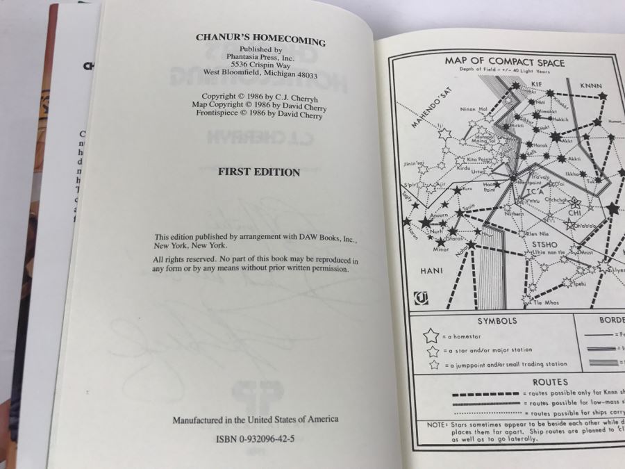 Signed First Edition 1986 Hardcover Book Chanur's Homecoming By C.J. Cherryh Phantasia Press [Photo 8]