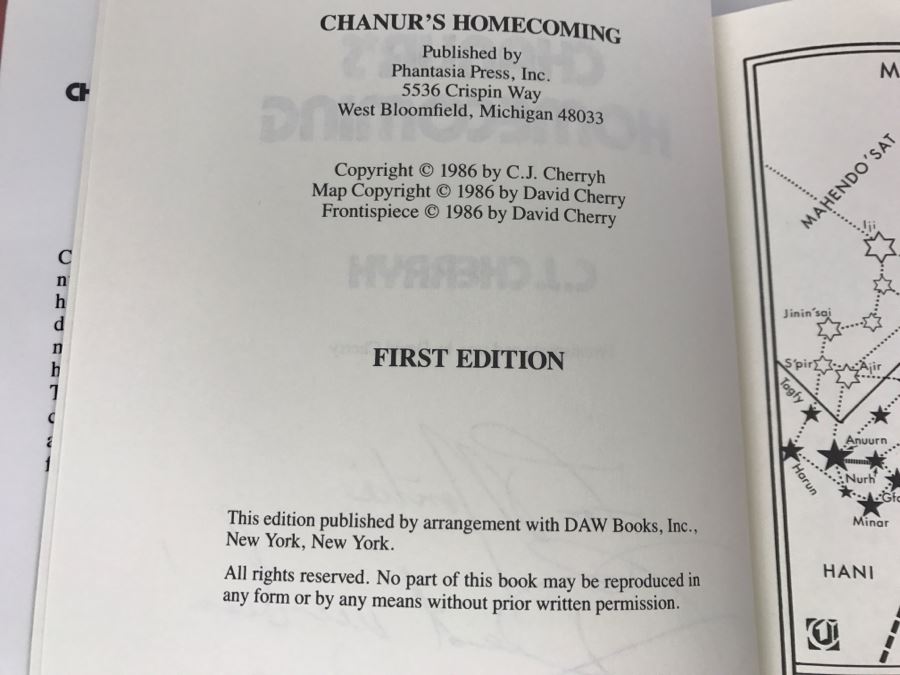 Signed First Edition 1986 Hardcover Book Chanur's Homecoming By C.J. Cherryh Phantasia Press [Photo 9]
