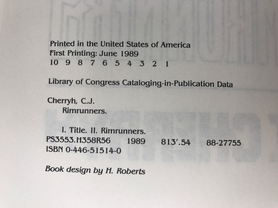 Signed First Printing 1989 Hardcover Book Rimrunners By C.J. Cherryh [Photo 9]
