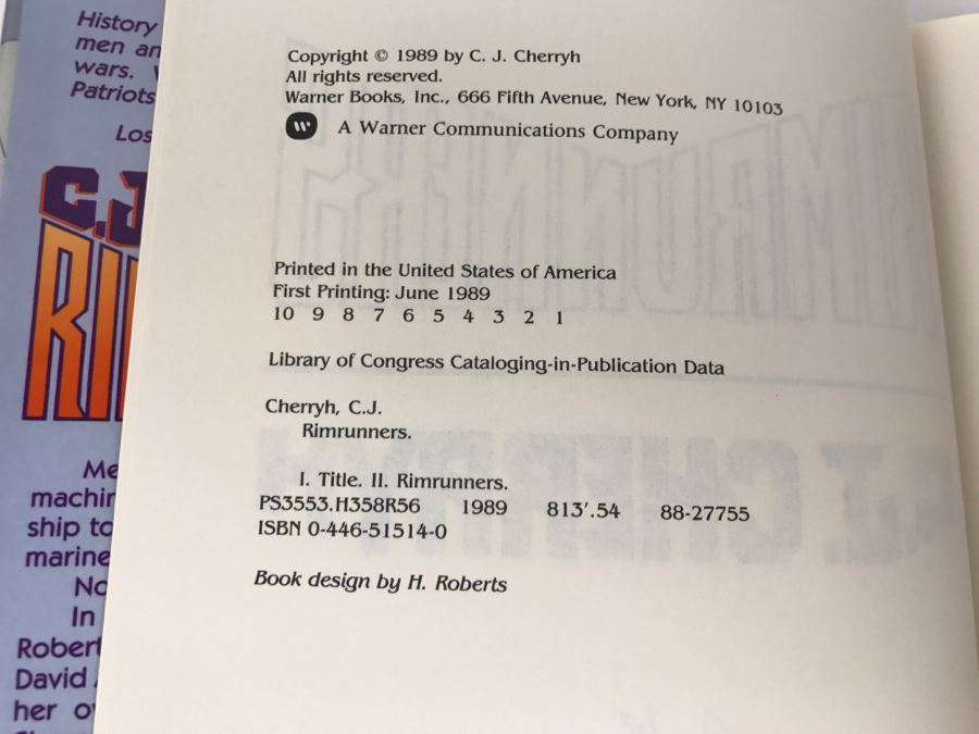 Signed First Printing 1989 Hardcover Book Rimrunners By C.J. Cherryh [Photo 8]