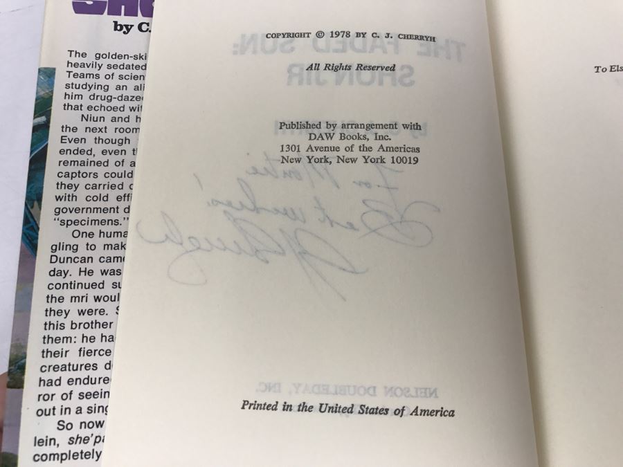 Signed 1978 Hardcover Book The Faded Sun: Shon'Jir By C.J. Cherryh [Photo 8]