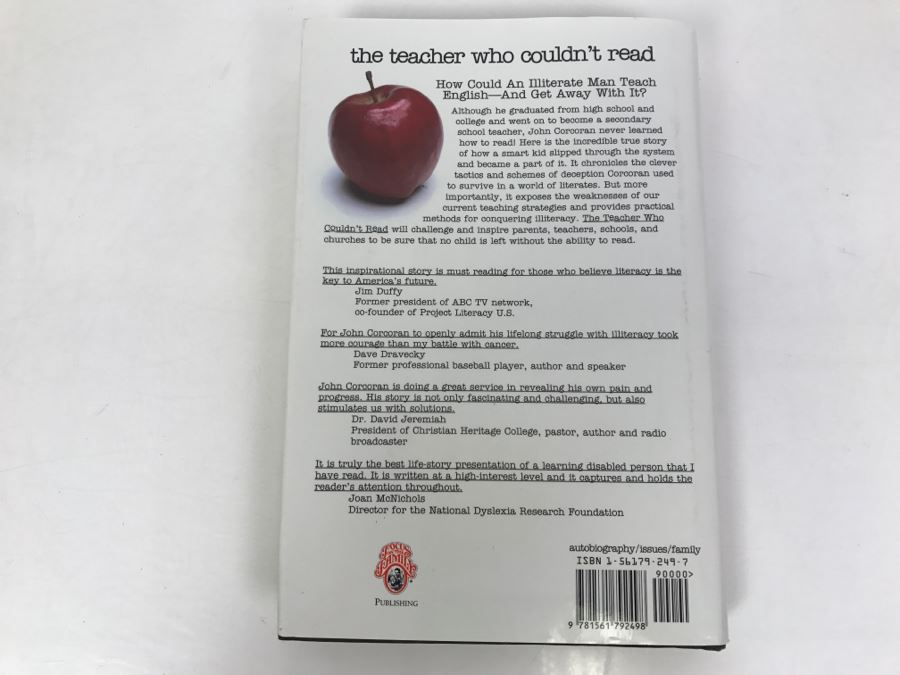 Signed Hardcover Book The Teacher Who Couldn't Read By John Corcoran [Photo 7]