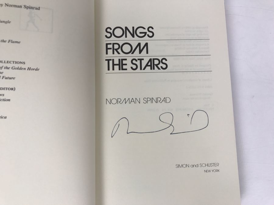 Signed 1980 Hardcover Book Songs From The Stars By Norman Spinrad [Photo 5]