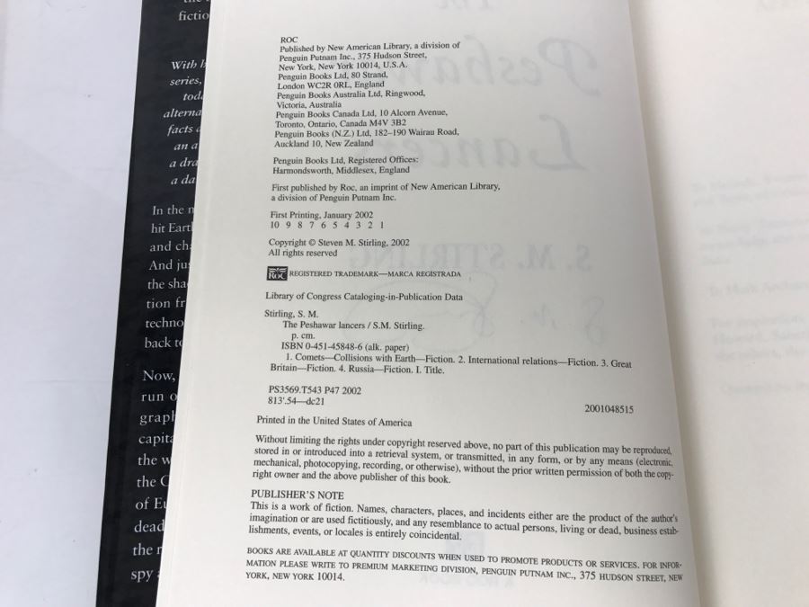 Signed First Printing 2002 Hardcover Book The Peshawar Lancers By S.M. Stirling [Photo 8]