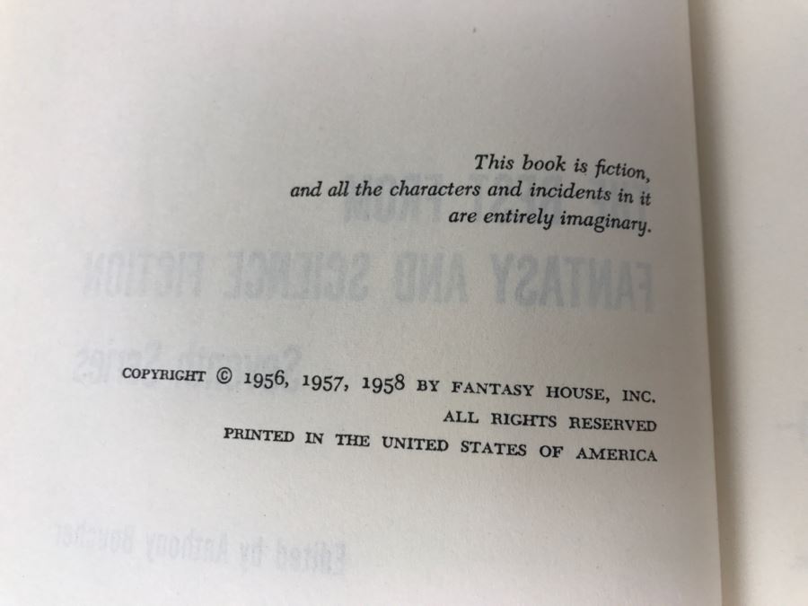 Signed 1958 Hardcover Book The Best From Fantasy And Science Fiction Seventh Series Signed By G.C. Edmondson, Poul Anderson And Fritz Leiber [Photo 7]