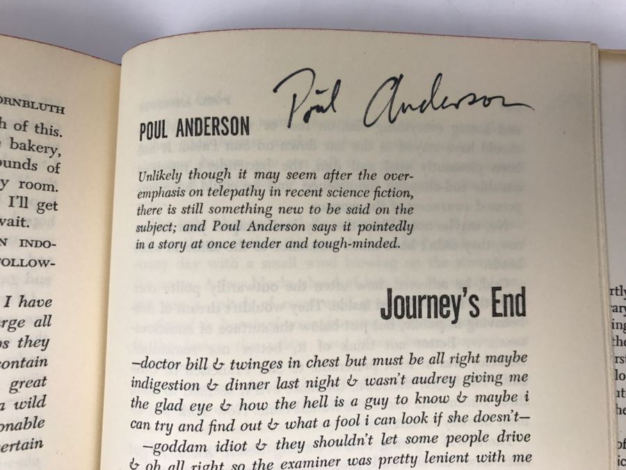 Signed 1958 Hardcover Book The Best From Fantasy And Science Fiction Seventh Series Signed By G.C. Edmondson, Poul Anderson And Fritz Leiber [Photo 10]