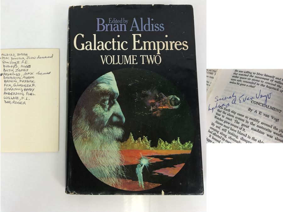 Signed 1976 Hardcover Book Galactic Empires Volume II Signed By A.E. Van Vogt [Photo 1]