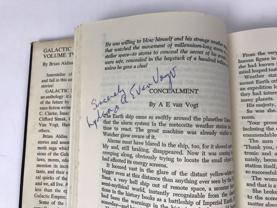 Signed 1976 Hardcover Book Galactic Empires Volume II Signed By A.E. Van Vogt [Photo 8]