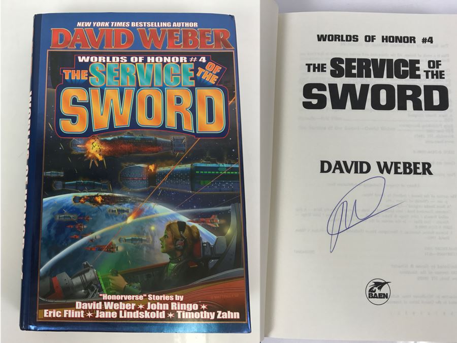 Signed First Printing 2003 Hardcover Book The Service Of The Sword By David Weber [Photo 1]