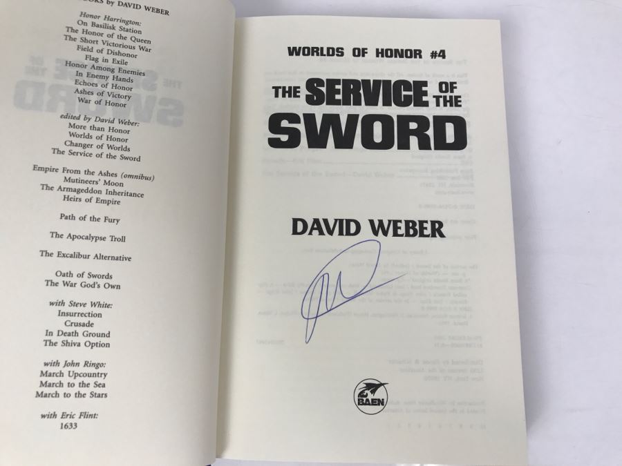 Signed First Printing 2003 Hardcover Book The Service Of The Sword By David Weber [Photo 5]
