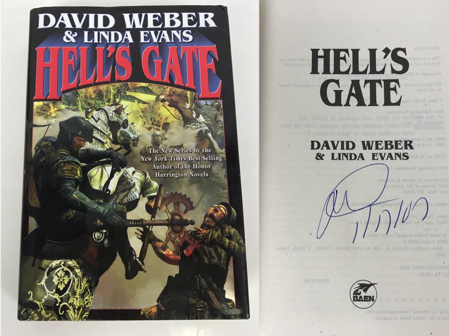 Signed First Printing Hardcover Book Hell's Gate By David Weber And Linda Evans (Signed By David Weber) [Photo 1]