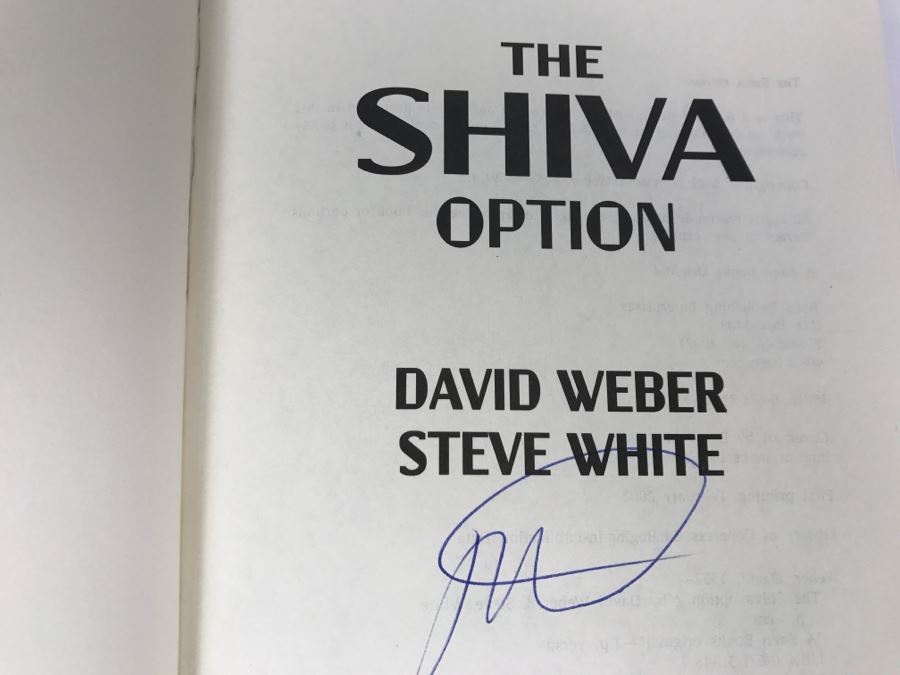 Signed First Printing 2002 Hardcover Book The Shiva Option By David Weber And Steve White (Signed By David Weber) [Photo 6]