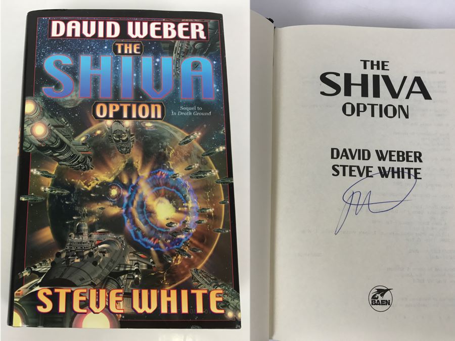 Signed First Printing 2002 Hardcover Book The Shiva Option By David Weber And Steve White (Signed By David Weber) [Photo 1]