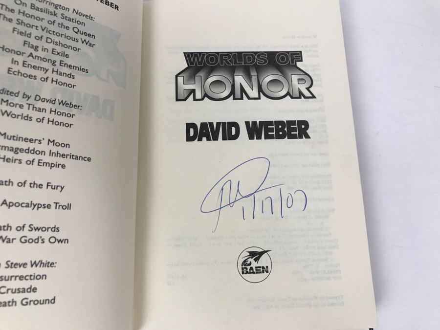 Signed First Printing 1999 Hardcover Book Worlds Of Honor By David Weber [Photo 5]