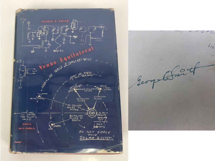 Signed 1947 Hardcover Book Venus Equilateral By George O. Smith [Photo 1]