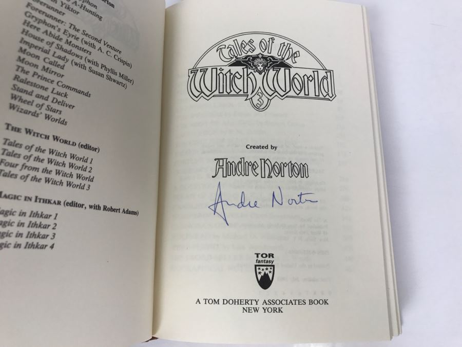Signed First Edition 1990 Hardcover Book Tales Of The Witch World 3 Created By Andre Norton - Signed By Andre Norton, Juanita Coulson, A.C. Crispin And Elisabeth Waters [Photo 6]
