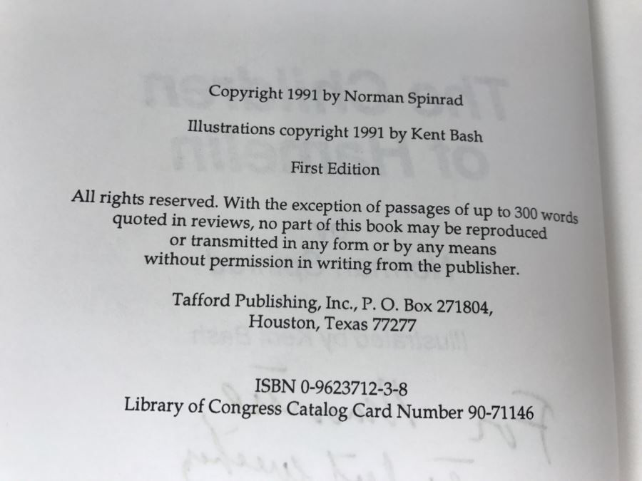 Signed First Edition 1991 Hardcover Book The Children Of Hamelin By Norman Spinrad [Photo 9]