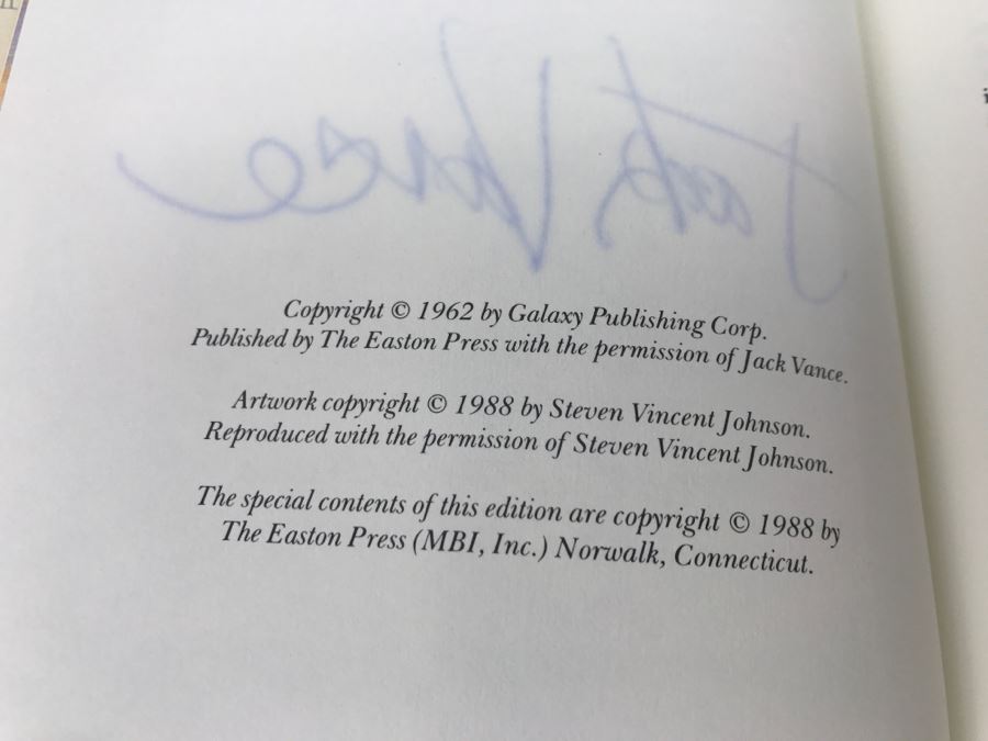 Signed Easton Press Hardcover Book The Dragon Masters By Jack Vance [Photo 9]