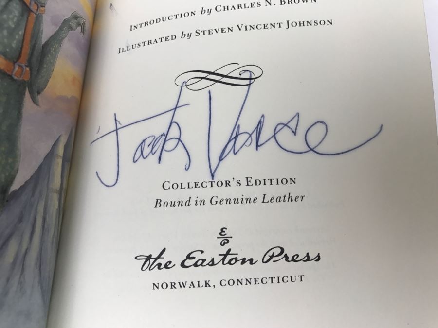 Signed Easton Press Hardcover Book The Dragon Masters By Jack Vance [Photo 8]