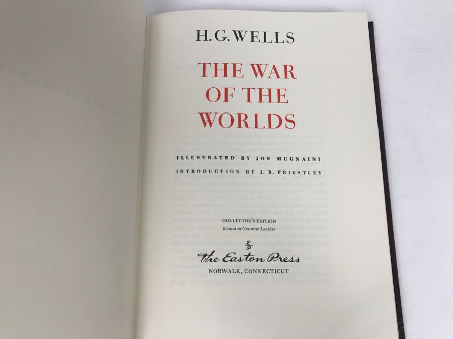 Easton Press Hardcover Book The War Of The Worlds By H.G. Wells Masterpiece Of Science Fiction [Photo 7]