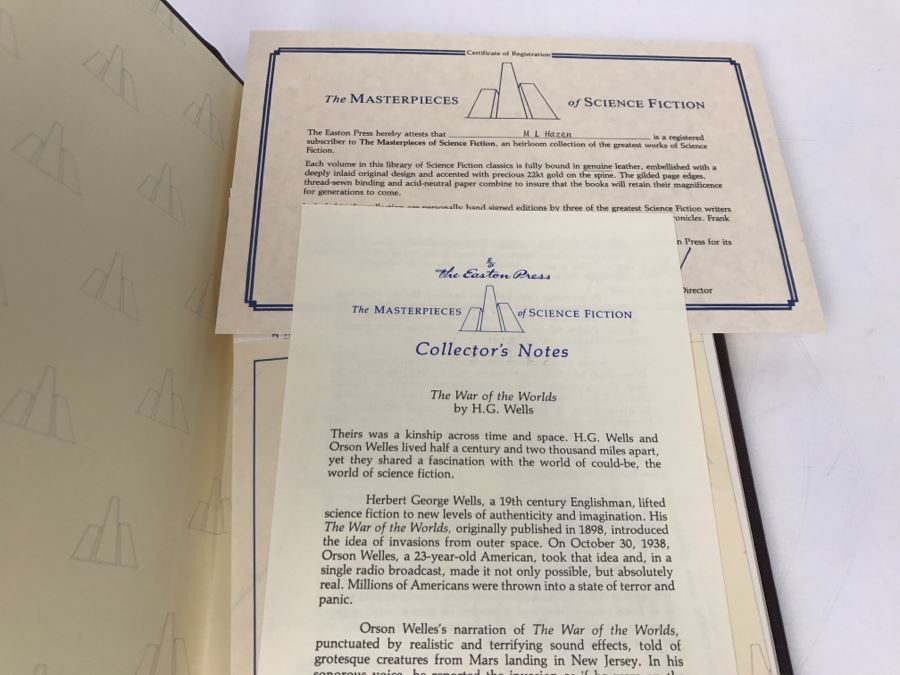 Easton Press Hardcover Book The War Of The Worlds By H.G. Wells Masterpiece Of Science Fiction [Photo 5]