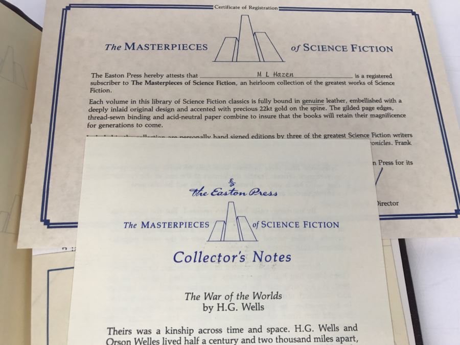 Easton Press Hardcover Book The War Of The Worlds By H.G. Wells Masterpiece Of Science Fiction [Photo 6]